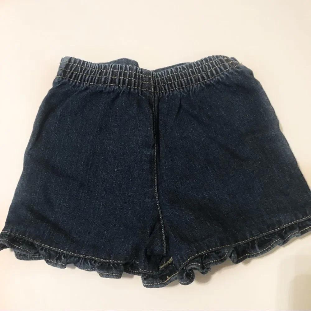 Jean Shorts with ruffle hem, size 12 mos‎